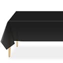 QIKSION 2 Pack Black Plastic Tablecloth, Black Table Cloth Disposable