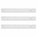 Westcott Acrylic Clear Ruler, Easy-to-Read Markings, Scratch-Resistant Design, Raised Beveled Edges, for Crafting, Office, Classroom, Back to School Supplies, 12-Inch