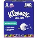 Kleenex Ultra Soft Facial Tissues, 3 Flat Boxes, 120 Tissues per Box