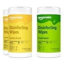 Amazon Basics Disinfecting Wipes, Lemon & Fresh Scent, Sanitizes, Cleans, Disinfects & Deodorizes, 255 Count (3 Packs of 85), Packaging May Vary