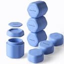 Cadence Travel Containers - Daily Routine Capsule Set - Magnetic Containers with Lids,4 Flex Mediums (1.32oz) & 3 Flex Smalls (0.56oz) - Shampoo, Conditioner, Body Wash, Pills, & More - Pacific