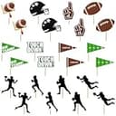 24PCS Football Cupcake Toppers, Football Flag Touchdown Wooden Food Picks, Disposable Foot Ball Themed Cocktail Picks for Sports Theme Party Decorations 2026 Birthday Game Day Party Supplies