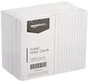 Amazon Basics Ruled Lined Index Cards for Study, Notes and Recipes, White, 3" x 5", 1,000 Count (10 Pack of 100)