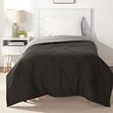 Amazon Basics Comforter Blanket, Reversible, Lightweight Microfiber, All Season, Soft Plush, Machine Washable, Twin/Twin XL, Black/Grey