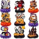 Halloween Decor - 9 PCS Pumpkin Witch Halloween Honeycomb Table Centerpiece | Halloween Party Decorations - Halloween Party Favors Supplies for Indoor Outdoor Home Decor