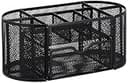 Amazon Basics Mesh Desk Organizer with Pen Holder, Pullout Drawer and Office Caddy Storage, 9.25" x 4.53" x 3.94", Black