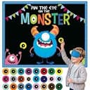 Halloween Games for Kids Pin The Eye on The Monster Party Decorations | Halloween Gmaes Activities Crafts Supplies for Monster Birthday Family Children Boys Girls Party Classroom