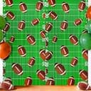 2 Packs Football Foil Fringe Curtain Football Party Decorations 3.3x6.6 Ft Tinsel Backdrop Green Foil Party Streamer for Birthday Party Decorations Sport Themed Decor Supplies