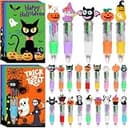 Halloween Party Favors, 24 Pack Halloween Classroom Gifts for Students | Multicolor Pens with Halloween Cards for Trick or Treat Goodie Bag Fillers Classroom Students Gifts
