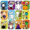 48PCS Halloween Make-a-face Stickers Halloween Characters Stickers for Kids