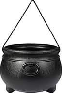 GIFTEXPRESS 12" Black Cauldron - Large Plastic St. Patrick's Day Pot of Gold Coin Party Bucket Decor - Halloween Witch Kettle For Candy, Treats & Punch Bowl